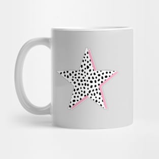 Dalmatian Print, Black and Pink Star Mug